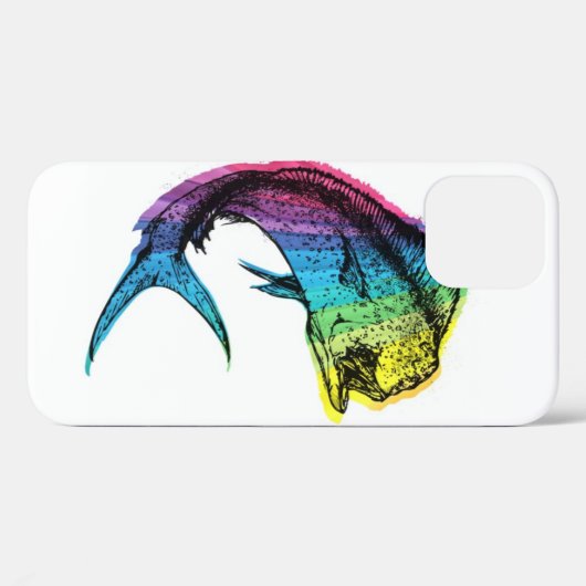 Rainbow Mahi Mahi auf dem iPhone Case in White Cas (Rückseite (Horizontal))