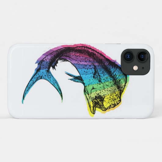 Rainbow Mahi Mahi auf Weiß Case-Mate iPhone Hülle (Rückseite (Horizontal))