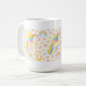 Rainbow-Mähne-Pferde-Kaffeetasse — Cooper & Cody Kaffeetasse (Vorderseite Links)