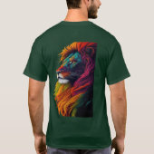 "Rainbow Majestät - Vibrant Lion Art T-Shirt" T -  T-Shirt (Rückseite)