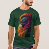 "Rainbow Majestät - Vibrant Lion Art T-Shirt" T - T-Shirt (Vorderseite)