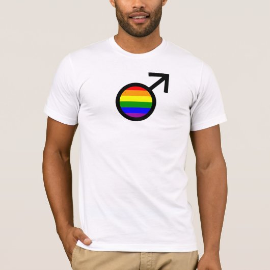 Rainbow Male Symbol T-Shirt (Vorderseite)