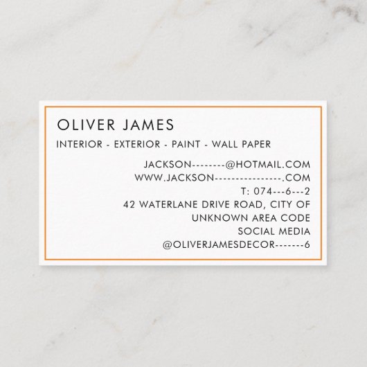 Rainbow-Malerei Splash-Künstler Dekorator oder Mal Visitenkarte (Rückseite)