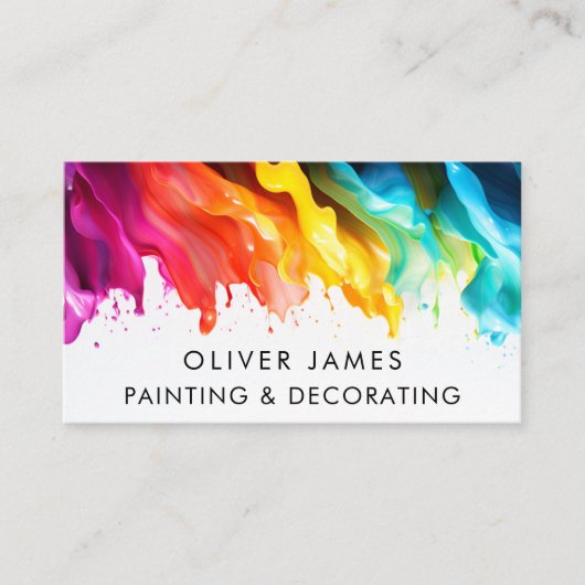 Rainbow-Malerei Splash-Künstler Dekorator oder Mal Visitenkarte (Vorderseite)