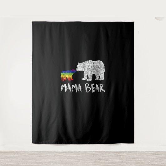 Rainbow Mama Bear Love Support Prix Wandteppich (Vorderseite)