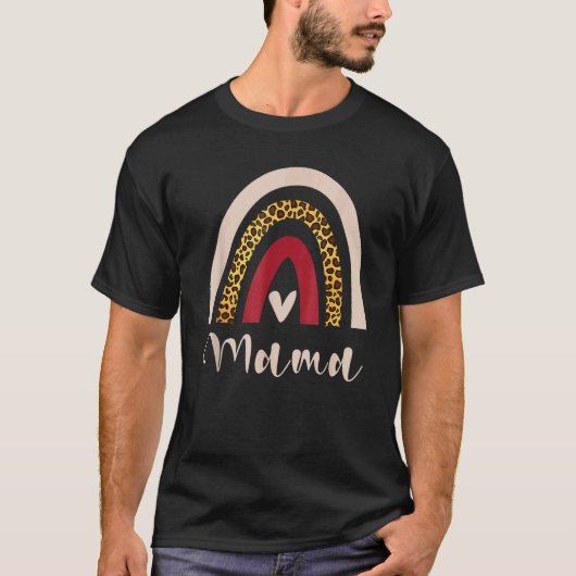Rainbow Mama Leopard Boho Style T-Shirt (Vorderseite)