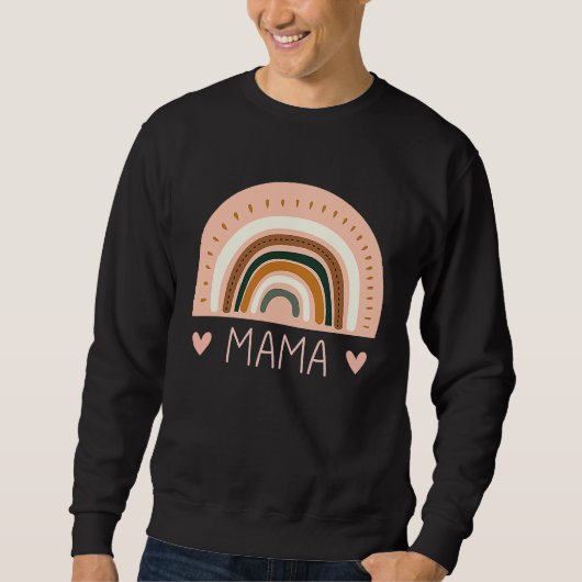 Rainbow Mama V Neck  Boho Style Teacher for Mom Sweatshirt (Vorderseite)