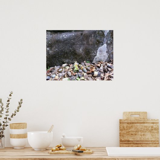 'Rainbow Man' Petroglyph, Maui, Hawaii Poster (Küche)