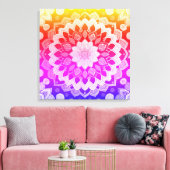 Rainbow Mandala Abstrakte Kunst Leinwanddruck (Insitu (Wohnzimmer))