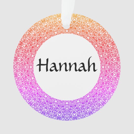 Rainbow Mandala Anpassbare Acrylschmuck Ornament (Vorderseite)