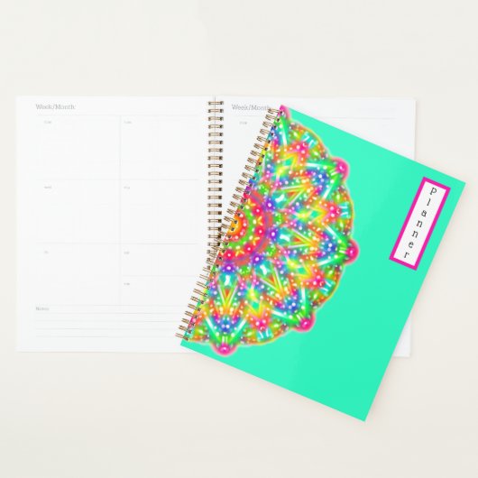 Rainbow Mandala Aqua Boho Planner Planer (Anzeige)