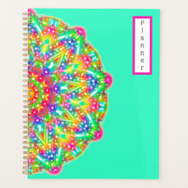 Rainbow Mandala Aqua Boho Planner Planer