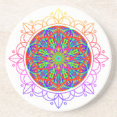 Rainbow Mandala Boho Sandstone Untersetzer (Vorne)