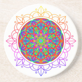 Rainbow Mandala Boho Sandstone Untersetzer
