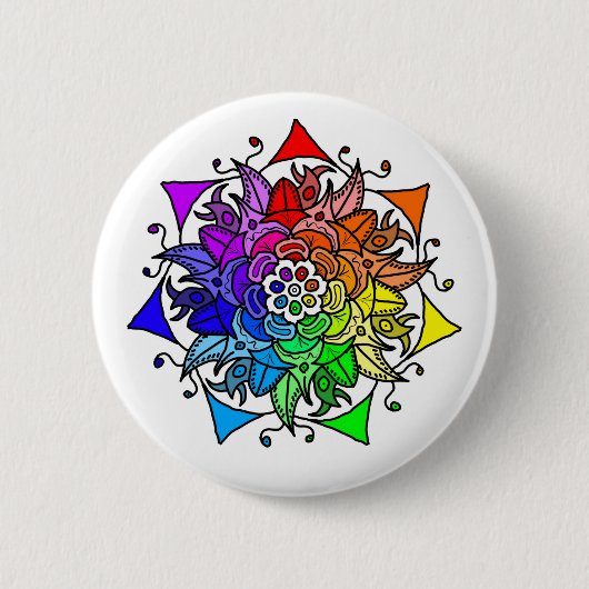 Rainbow Mandala Button (Vorderseite)