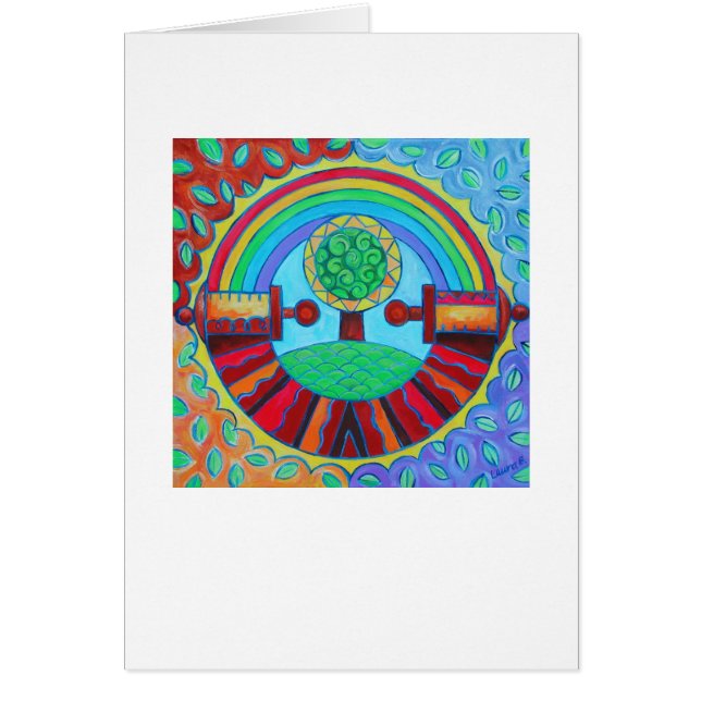 Rainbow Mandala Card (Vorne)