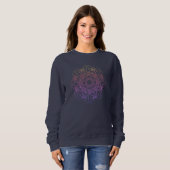 Rainbow Mandala dunkelblaues Sweatshirt (Vorne ganz)