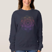 Rainbow Mandala dunkelblaues Sweatshirt (Vorderseite)