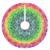 Rainbow Mandala farbenfrohe Weihnachten Polyester Weihnachtsbaumdecke (Vorderseite)