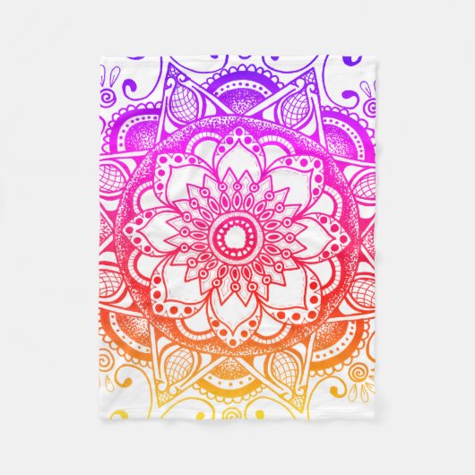 Rainbow Mandala Fleece Blanket (Vorderseite)