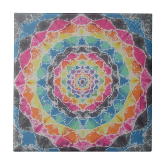 Rainbow Mandala Gefärbte Krawatte PhatDyes Fliese (Vorderseite)