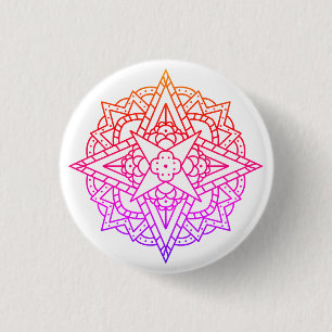 Rainbow Mandala Geometrie Button