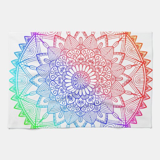 Rainbow Mandala Geschirrtuch (Horizontal)