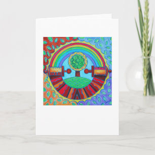 Rainbow Mandala Grußkarte Karte