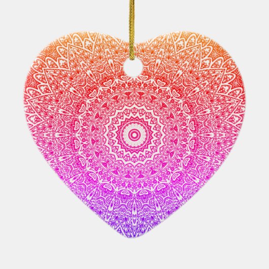 Rainbow Mandala Heart Boho Dekoration / Geschenk (Hinten)