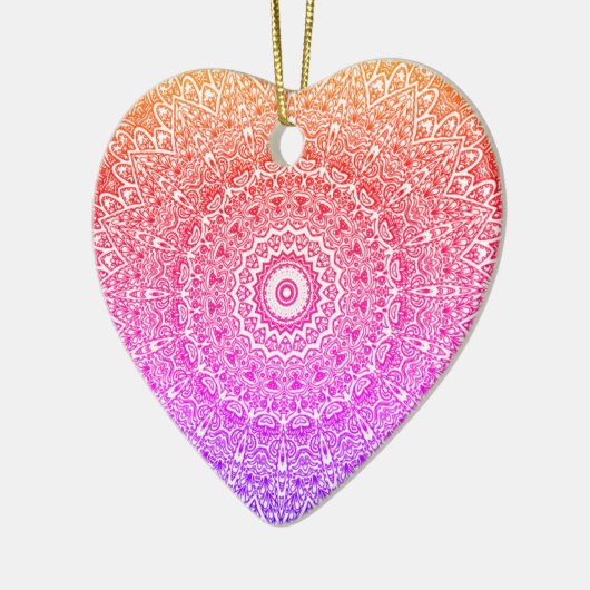 Rainbow Mandala Heart Boho Dekoration / Geschenk (Links)