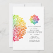 Rainbow Mandala Indian Bridesmaids Luncheon Einladung (Vorderseite)
