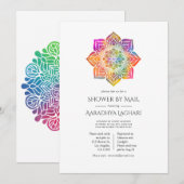 Rainbow Mandala Indian Dusche von Mail Einladung (Vorne/Hinten)