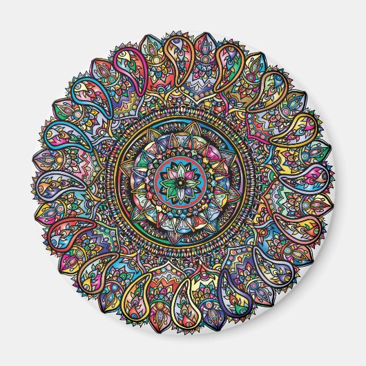 Rainbow Mandala Indian Magnet (Vorne)