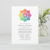 Rainbow Mandala Indian Virtual Shower Einladung (Stehend Vorderseite)