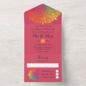 Rainbow Mandala Indian Wedding All In One Einladung (Innen Boden)