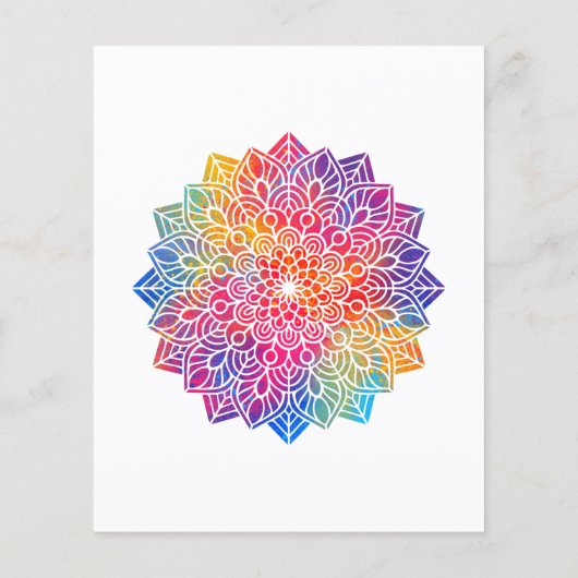 Rainbow Mandala Indian Wedding Einladung Flyer (Hinten)