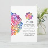 Rainbow Mandala Indian Wedding Update Einladung (Stehend Vorderseite)