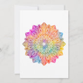 Rainbow Mandala Indische Einsatzpartei Einladung (Rückseite)
