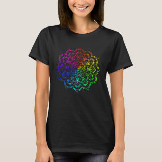Rainbow Mandala Lotus Blume Sacred Geometry Yoga T-Shirt