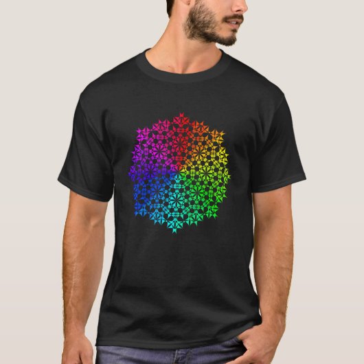 Rainbow Mandala Lotus Flower Sacred Geometry Yoga T-Shirt (Vorderseite)