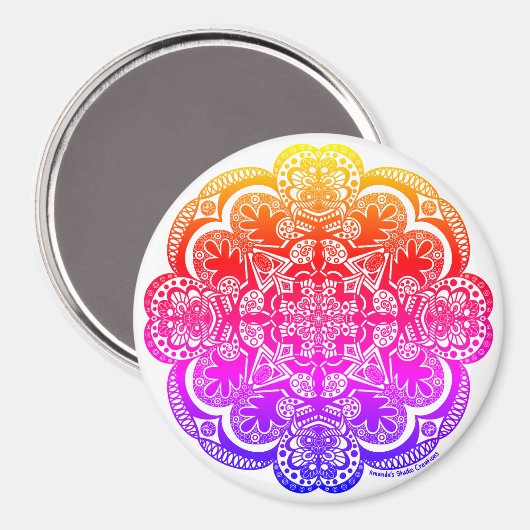 Rainbow Mandala Magnet (Vorderseite/Rückseite)