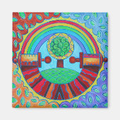 Rainbow Mandala Magnet (Vorne)