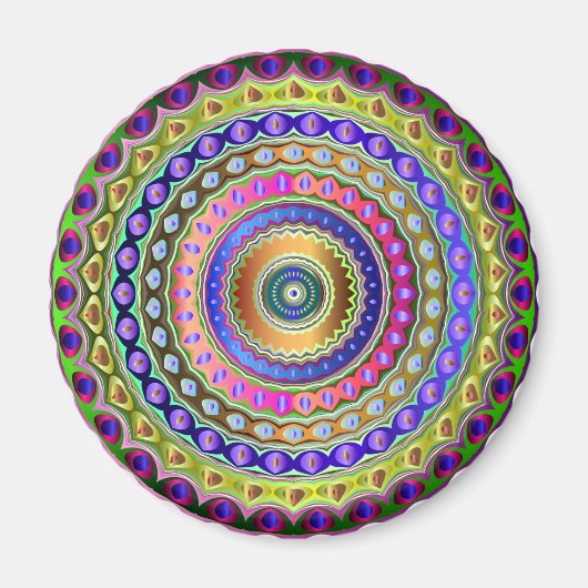 Rainbow Mandala Magnet (Vorne)