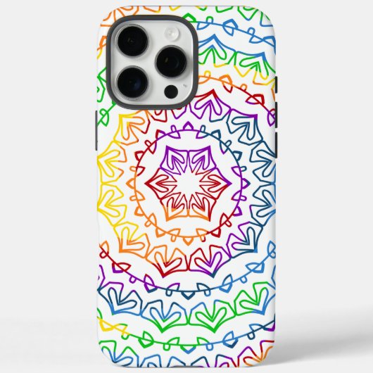 Rainbow Mandala Muster Design Case-Mate iPhone Hülle (Rückseite)
