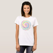Rainbow Mandala Muster Design T-Shirt (Vorne ganz)