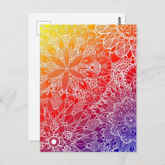 Rainbow Mandala Muster Postkarte (Vorne/Hinten)