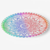 Rainbow Mandala Pappteller (Schrägansicht)