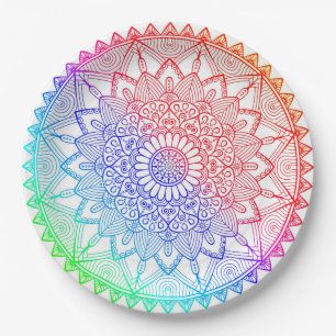 Rainbow Mandala Pappteller