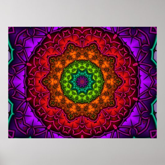 Rainbow Mandala Poster (Vorne)