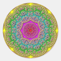 Rainbow Mandala Red Lila Gold Blue Stickers